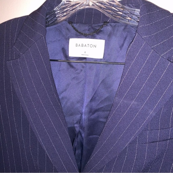 Aritzia Babaton Navy Pinstripe Trent Jacket 8 - Picture 15 of 15